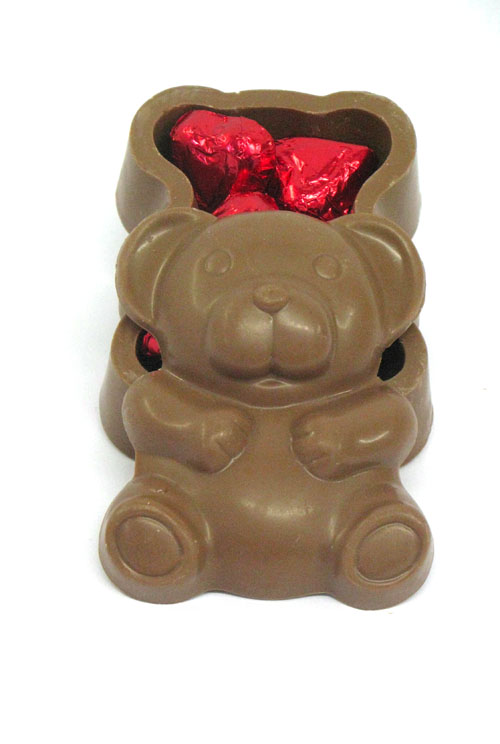 teddy bear with box