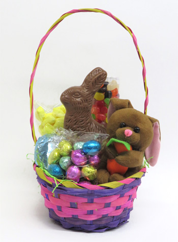 MULTICOLOR BASKET W/PLUSH