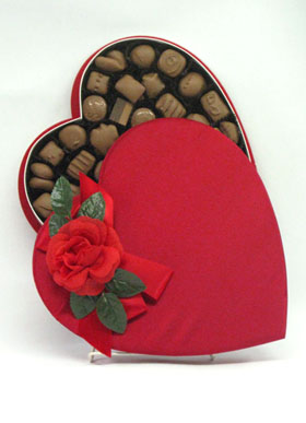 1 1/2 RED SATIN HEART