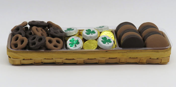 3 PART ST PATRICK'S TRAY W/GOLD COINS