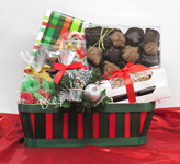 RED & GREEN STRIPED BASKET